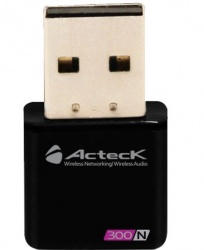 Acteck Mini Adaptador de Red USB LKAD-403, Inalámbrico, 300 Mbit/s, 5dBi 