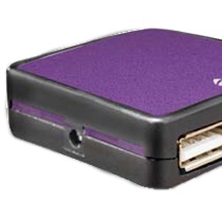 Acteck Hub USB 2.0,4 Puertos, 480 Mbit/s, Morado 