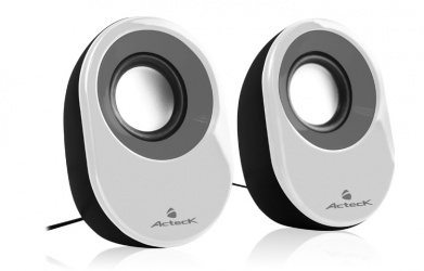 Acteck Bocinas para Computadora Acoustic Noise AX-2460, Alámbrico, 2.0, 3.5mm, Gris/Blanco 