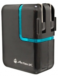 Acteck UC-250, Cargador de Pared para iPad/iPhone/iPod, 2x USB 2.0 