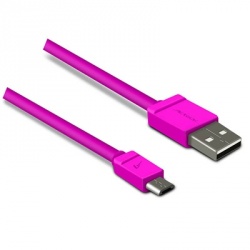 Acteck Cable USB A Macho - Micro USB A Macho, 1 Metro, Rosa 