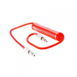 Acteck Cable Auxiliar Flexible, 3.5mm Macho - 3.5mm Macho, 1 Metro, Rojo 