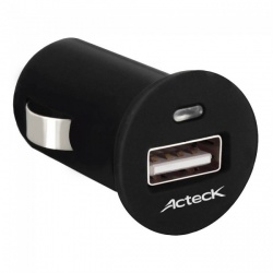 Acteck Cargador para Auto RT-0215, 12V, USB 2.0, Negro 