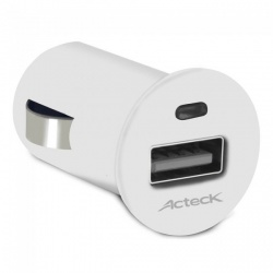 Acteck Cargador para Auto RT-0216, 12V, USB 2.0, Blanco 
