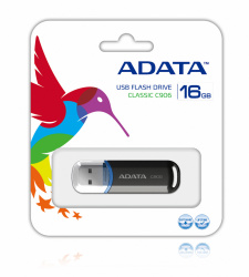 Memoria USB Adata C906, 16GB, USB-A 2.0, Negro  