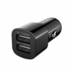 Adata Cargador para Auto ACV0172, 5V, 2 Puertos USB, Negro 