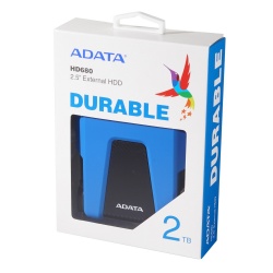 Disco Duro Externo Adata HD680, 2TB, USB, Azul - para Mac/PC 