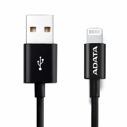 Adata Cable de Carga Certificado MFi Lightning Macho - USB A Macho, 1 Metro, Negro, para iPod/iPhone/iPad 