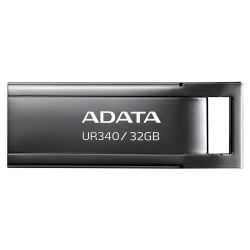Memoria USB Adata UR340, 32GB, USB 3.2, Lectura 100 MB/s, Negro 