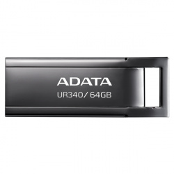 Memoria USB Adata UR340, 64GB, USB 3.2, Lectura 100 MB/s, Negro 