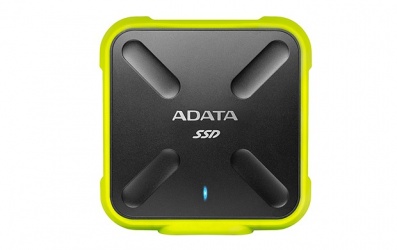 SSD Externo Adata SD700, 256GB, Micro-USB 3.1, Negro/Amarillo, A Prueba de Agua, Polvo y Golpes - Para Mac/PC 