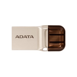 Memoria USB Adata UC370 OTG, 16GB, USB 3.1, Oro 