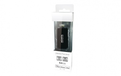 Memoria USB Adata UE710, 64GB, USB 3.0/Lightning, Lectura 30MB/s, Escritura 20MB/s, Negro 