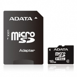 Memoria Flash Adata, 16GB microSDHC Clase 4, con Adaptador 