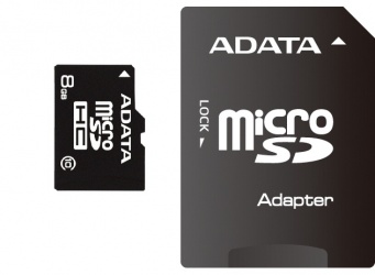 Memoria Flash Adata, 8GB microSDHC Clase 10, con Adaptador 