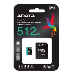 Memoria Flash Adata Premier Pro, 512GB MicroSDXC UHS-I Clase 10, con Adaptador 