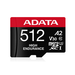 Memoria Flash Adata High Endurance, 512GB MicroSDXC UHS-I Clase 10, con Adaptador  