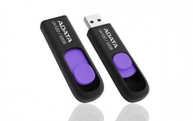 Memoria USB Adata DashDrive UV120, 32GB, USB 2.0, Negro/Morado 