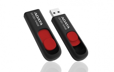 Memoria USB Adata DasDrive UV120, 64GB, USB 2.0, Negro/Rojo 