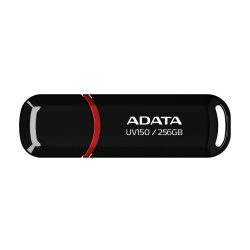 Memoria USB Adata UV150, 256GB, USB-A 3.0, Lectura 100MB/s, Negro 