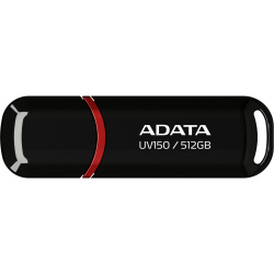 Memoria USB Adata DashDrive UV150, 512GB, USB 3.2, Lectura 100MB/s, Negro 