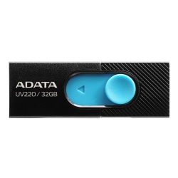 Memoria USB Adata UV220, 32GB, USB 2.0, Negro/Azul 