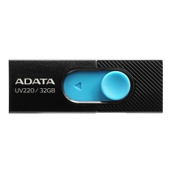 Memoria USB Adata UV220, 32GB, USB-A 2.0, Negro/Azul 