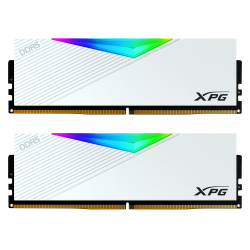 Kit Memoria RAM Adata Lancer RGB DDR5, 7200MHz, 32GB (2 x 16GB), ECC, CL34, XMP, Blanco 