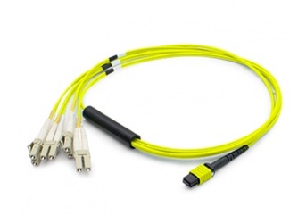 AddOn Cable Fibra Óptica OS2 OFNR MPO Hembra - 8x LC Macho, 5 Metros, Amarillo 