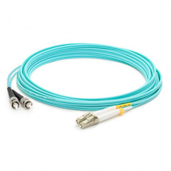 Addon Cable Fibra Óptica Multimodo OM4 ST Macho - LC Macho, Núcleo 50µm, Cubierta 125µm, 15 Metros, Azul 