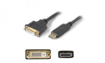AddOn Cable DisplayPort Macho - DVI Hembra, 20cm, Negro 