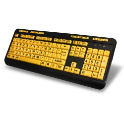 Teclado Adesso AKB-132UY, Alámbrico, USB, Negro/Amarillo (Inglés) 