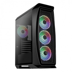 Gabinete Aerocool Aero One Duo con Ventana LED RGB, Midi-Tower, ATX/Micro ATX/Mini-ITX, USB 3.0, sin Fuente, Negro 