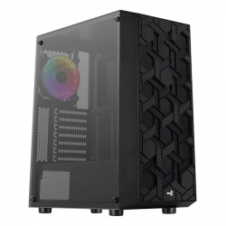 Gabinete Aerocool Hive FRGB con Ventana, Midi Tower, ATX/micro ATX/Mini-ITX, USB 2.0/3.2, sin Fuente, 1 Ventilador Instalado, Negro 