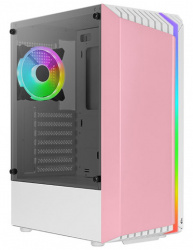 Gabinete AeroCool Bionic G PK V2 con Ventana RGB, Midi-Tower, ATX/Micro-ATX/Mini-ITX, USB 3.0/2.0, sin Fuente, 1 Ventilador RGB Instalado, Rosa 