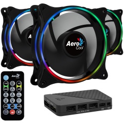 Ventilador Aerocool Eclipse 12 Pro RGB, 120mm, 1200RPM, Negro - 3 Piezas 