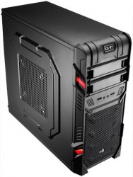 Gabinete Aerocool GT Black Edition, Midi-Tower, ATX/micro-ATX, sin Fuente, Negro/Rojo 