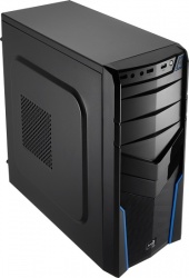 Gabinete Aerocool V2X Azul Edition, Midi-Tower, ATX/micro-ATX/mini-ATX, USB 2.0, sin Fuente, Negro/Azul 