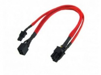 Aerocool Cable de Poder 6-pin Macho - 6-pin Hembra, 40cm, Rojo 