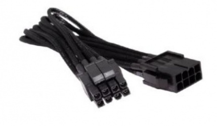 Aerocool Cable de Poder 8-pin Macho - 8-pin Hembra, 40cm, Negro 