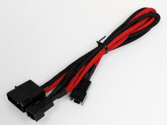 Aerocool Cable de Poder Molex 4-pin Macho - 3x Ventilador 3-pin Macho, 60cm, Negro/Rojo 