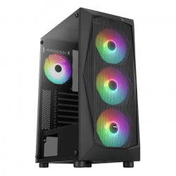 Gabinete AeroCool Falcon G V2 con Ventana ARGB, Midi-Tower, ATX/Micro ATX/Mini-ITX, USB 2.0/3.0, sin Fuente, Negro 