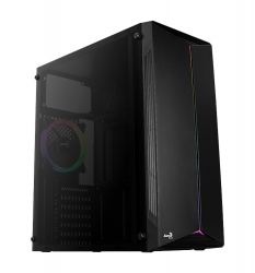Gabinete Aerocool SPLIT-G-BK-V1, Midi-Tower, ATX/Micro-ATX/Mini-ITX, USB 2.0/3.0, sin Fuente, 1 Ventilador Instalado, Negro  