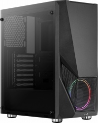 Gabinete Aerocool Zauron con Ventana RGB, Midi-Tower, ATX/micro ATX/Mini-ITX, USB 3.0, sin Fuente, Negro 