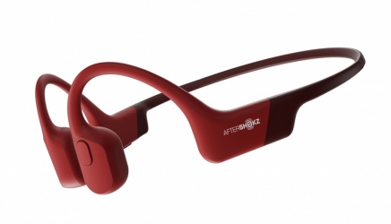 Aftershokz Audífonos Intrauriculares Deportivos con Micrófono Aeropex, Inalámbrico, Bluetooth, Rojo 