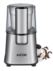 Aicok Molino de Granos de Café CG9100, 200W, 70g, Plata 