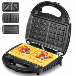 Aicok Sandwichera AK-A014, 2 Bocadillos, Negro 