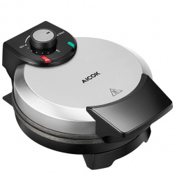 Aicok Waflera SW-295, 4 Rebanadas, 1080W, Negro/Acero Inoxidable 