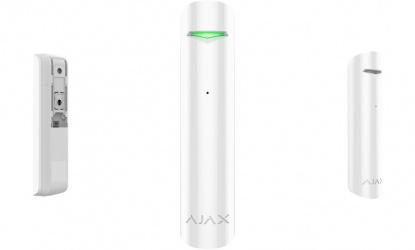 AJAX Detector de Ruptura de Vidrio GlassProtect, Inalámbrico, hasta 9 Metros, Blanco 