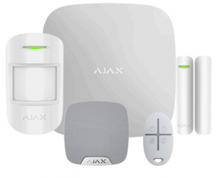 AJAX Kit Sistema de Alarma Residencial Light, Inalámbrico, WiFi, Incluye Sensor de Movimiento/Detector Ventana/Control Remoto/Sirena 